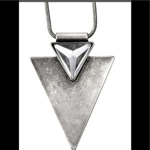 Jenny Bird triangle pendant necklace.